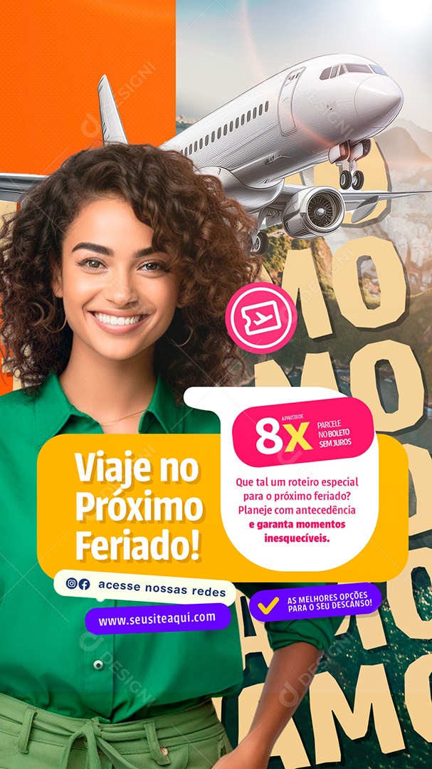 Story Turismo Viaje no Próximo Feriado Social Media PSD Editável