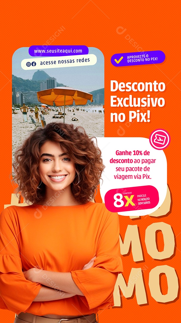 Story Turismo Desconto Exclusivo no Pix Social Media PSD Editável
