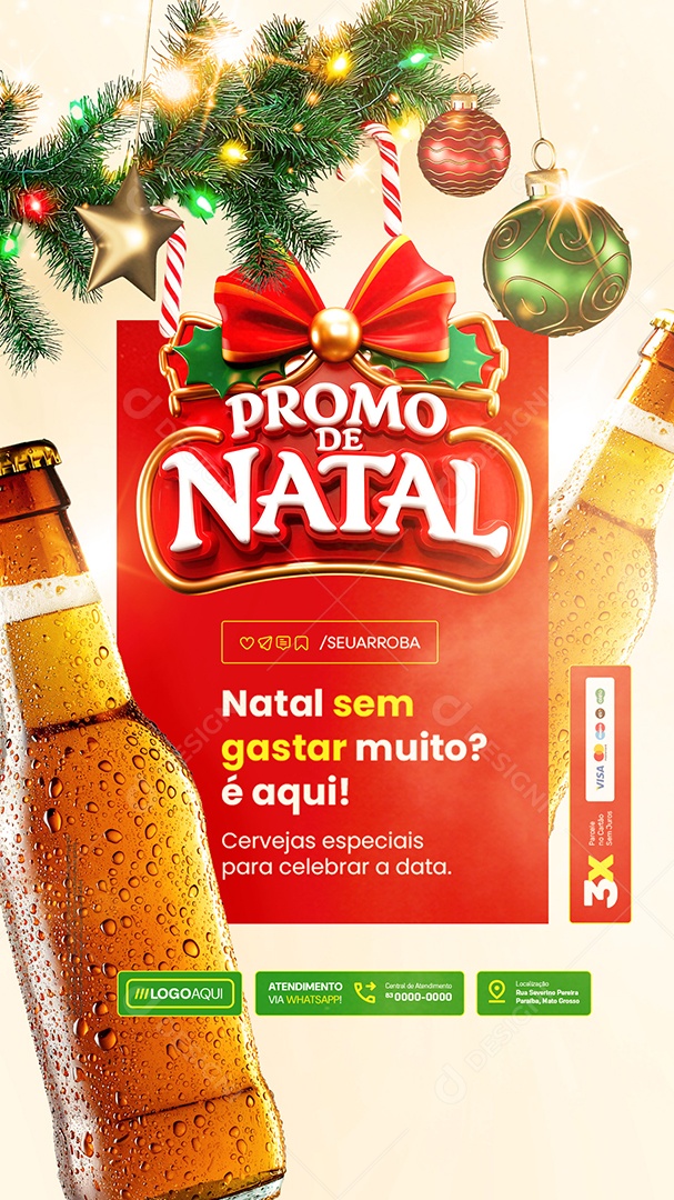 Story Cervejaria Promo De Natal Sem Gastar Muito Social Media PSD Editável