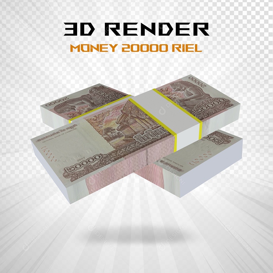 Elemento 3D Notas de 100 Dólar para Composição PSD