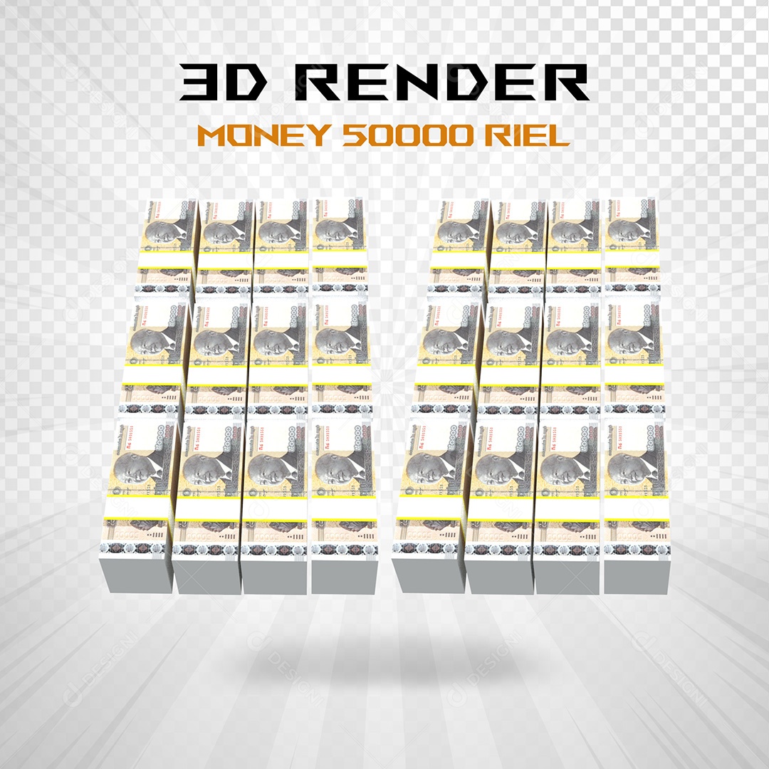 Elemento 3D Notas de 100 Dólar para Composição PSD