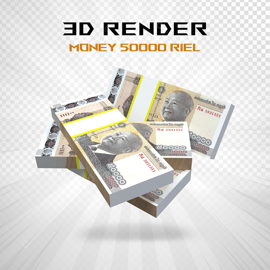 Elemento 3D Notas de 100 Dólar para Composição PSD