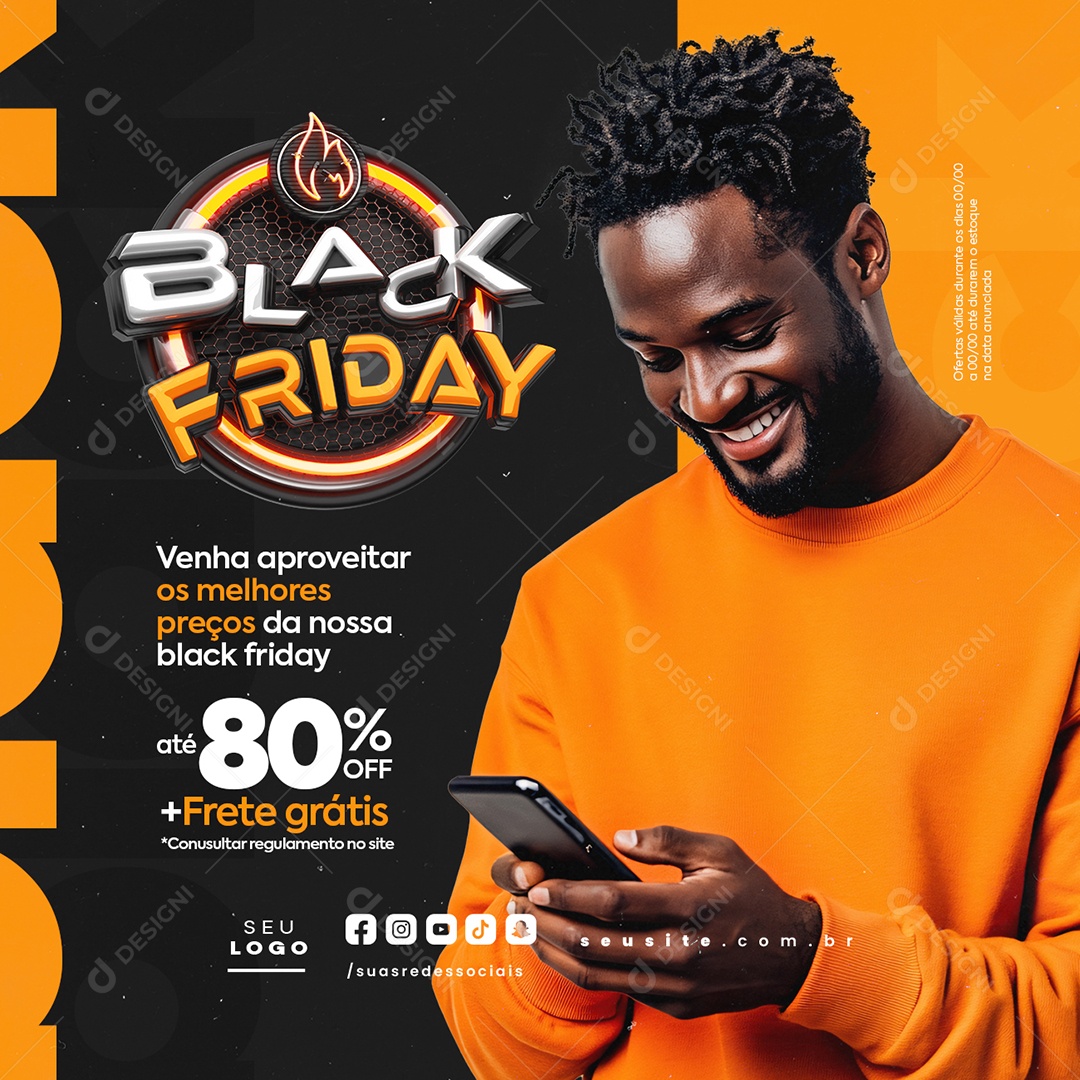 Loja de Móveis Black Friday Os Melhores Preços Social Media PSD Editável