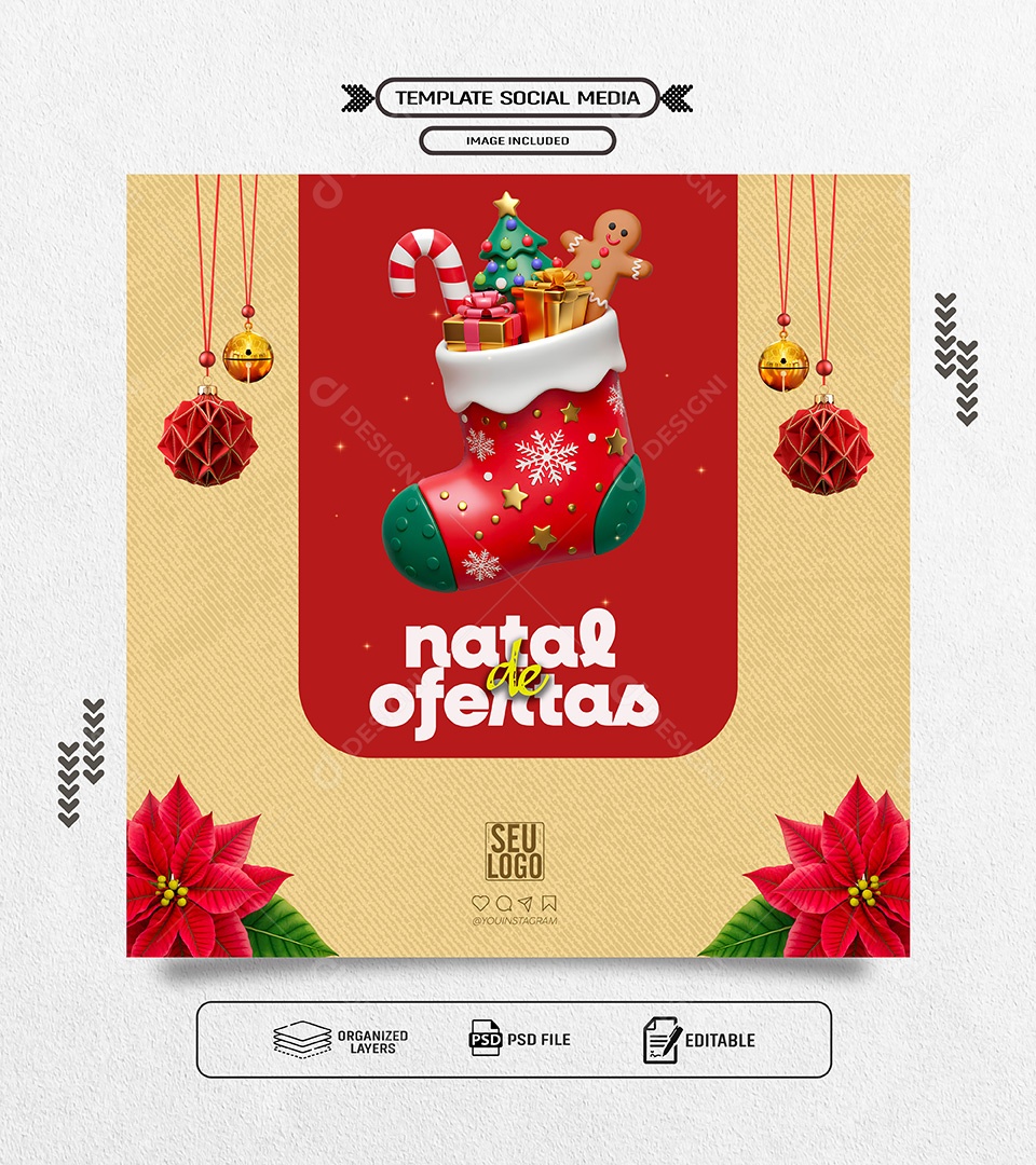 Natal de Ofertas Loja Social Media PSD Editável