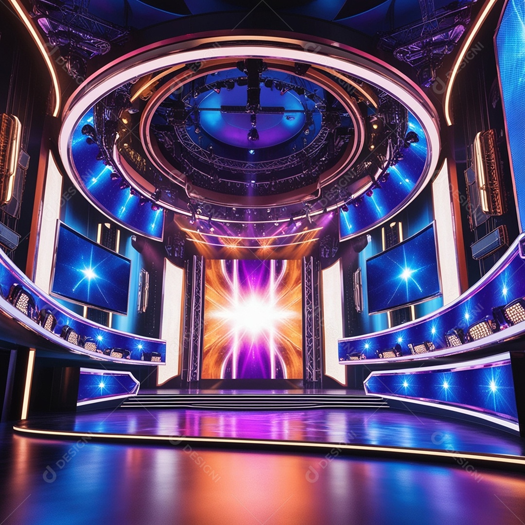 Palco realista bem iluminado