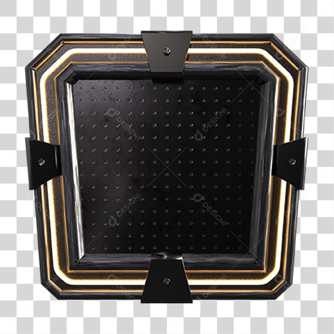 Painel Preto Metal com Neon PNG Transparente