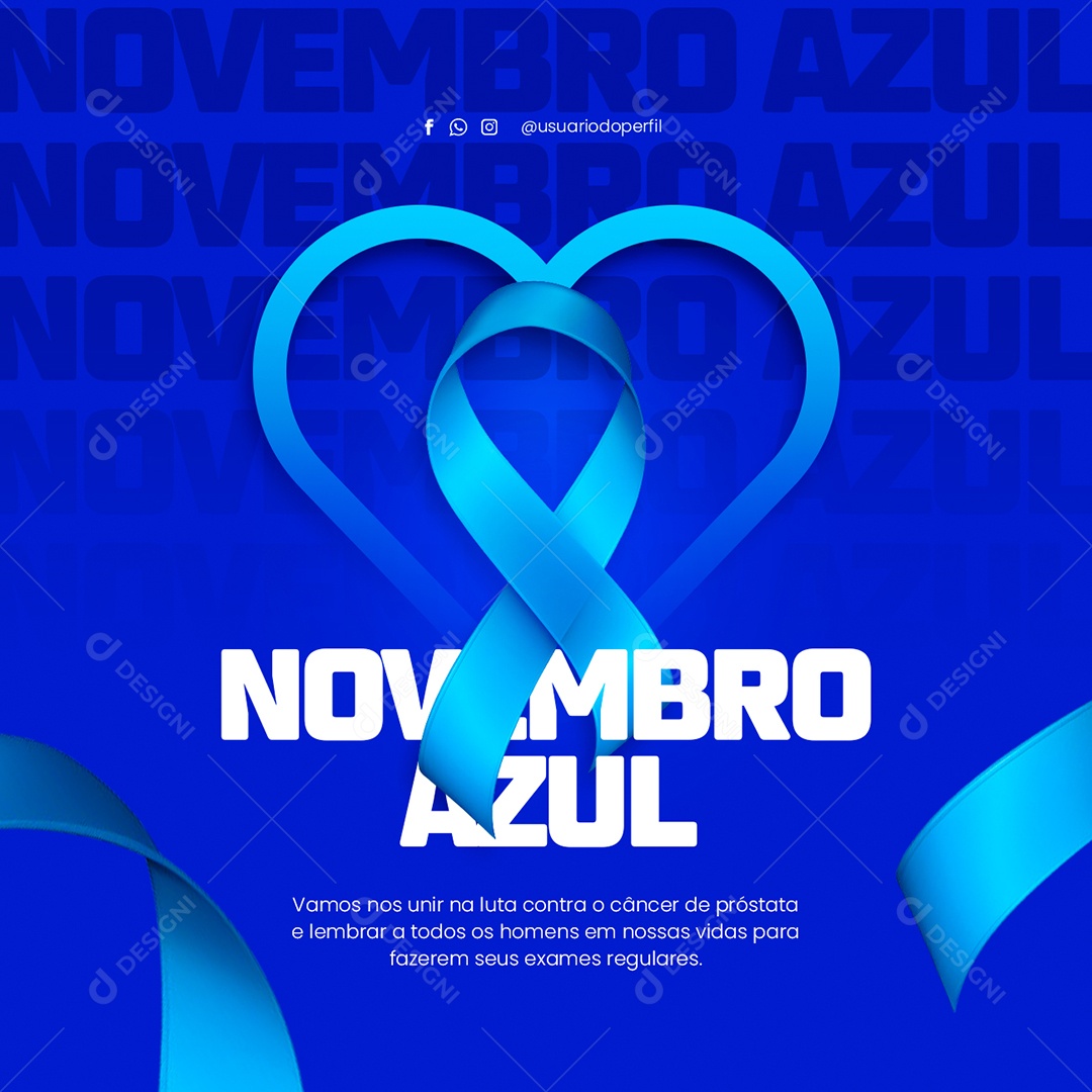 Novembro Azul Mês de Combate ao Câncer de Próstata Social Media PSD Editável
