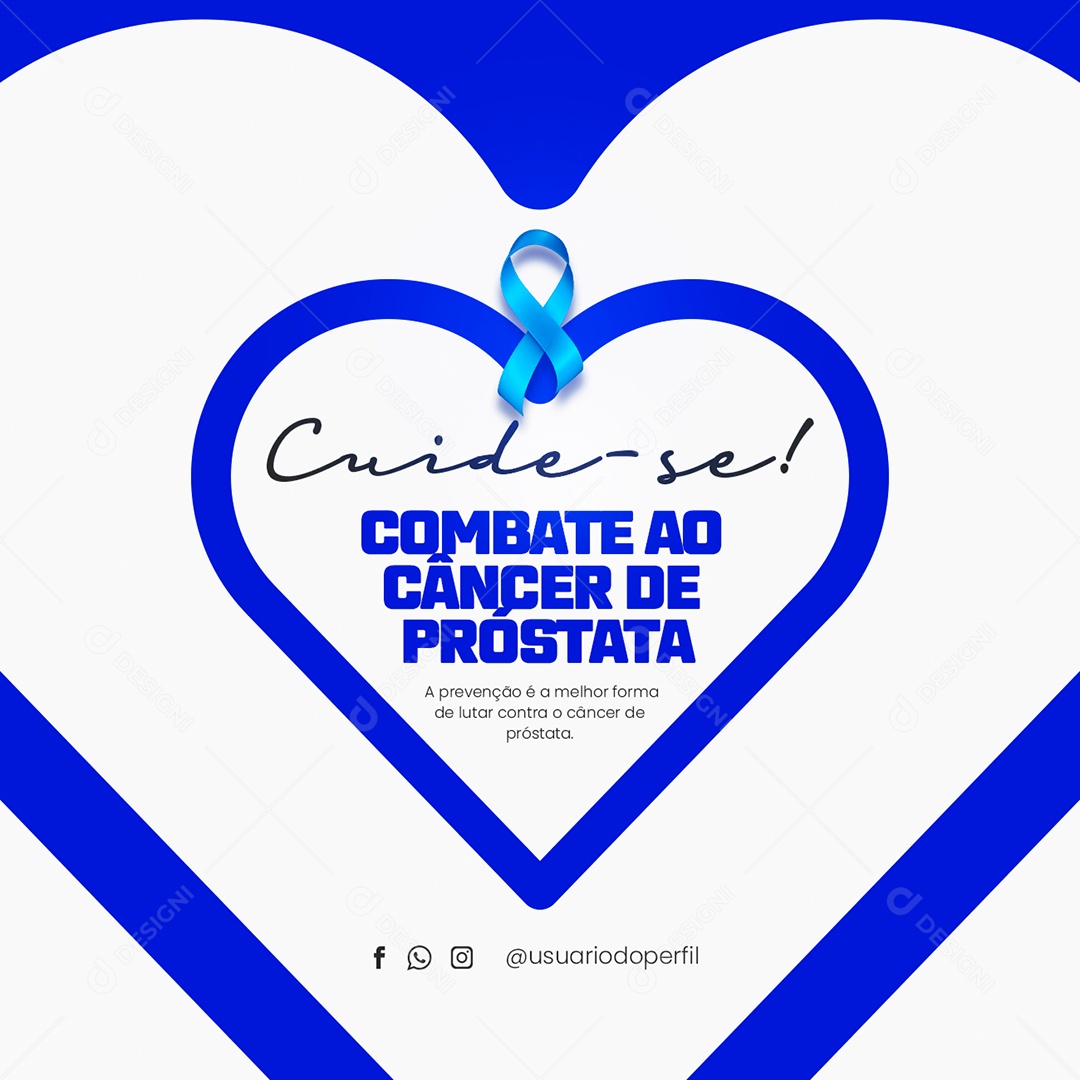 Novembro Azul Cuide-Se Social Media PSD Editável