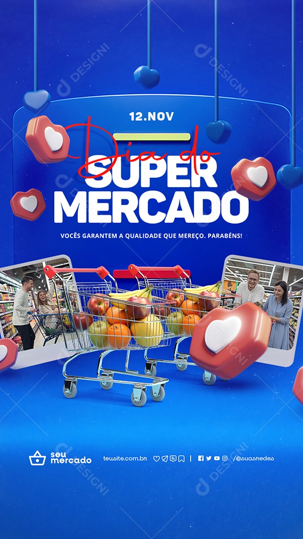 Story Dia do Supermercado 12 de Novembro Social Media PSD Editável