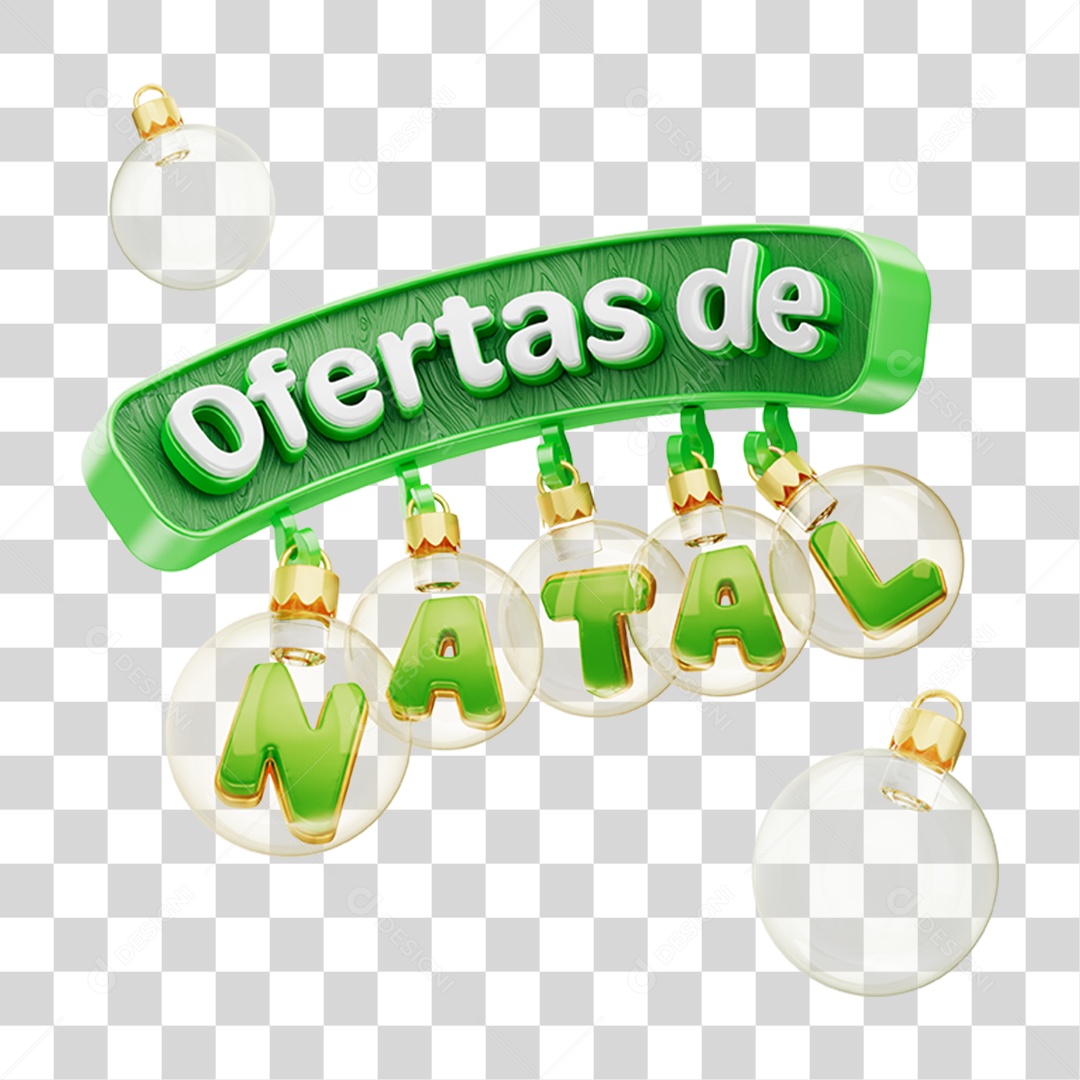Selo 3D Ofertas de Natal PNG Transparente