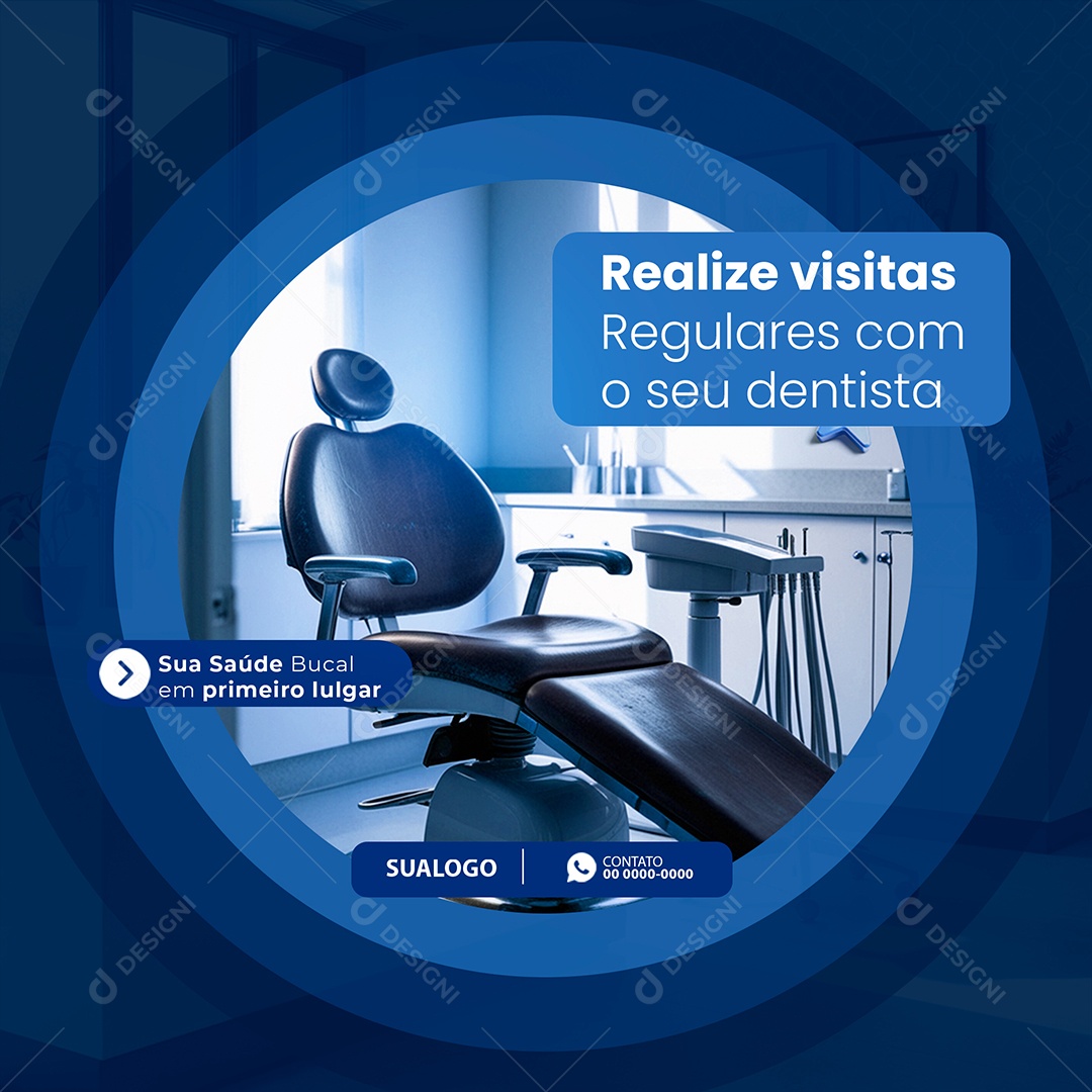 Odontologia Realize Visitas Regulares Com o Seu Dentista Social Media PSD Editável