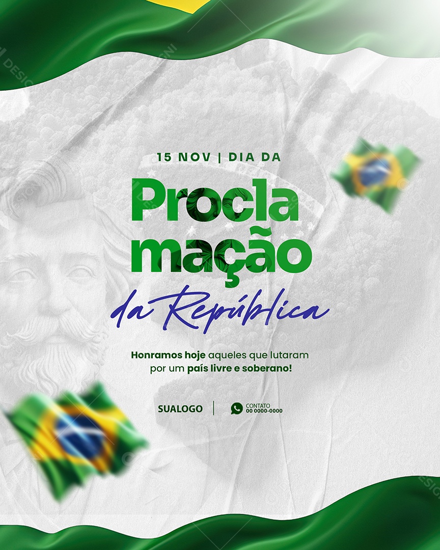 Social Media Dia da Proclamação Da República 15 De Novembro PSD Editável
