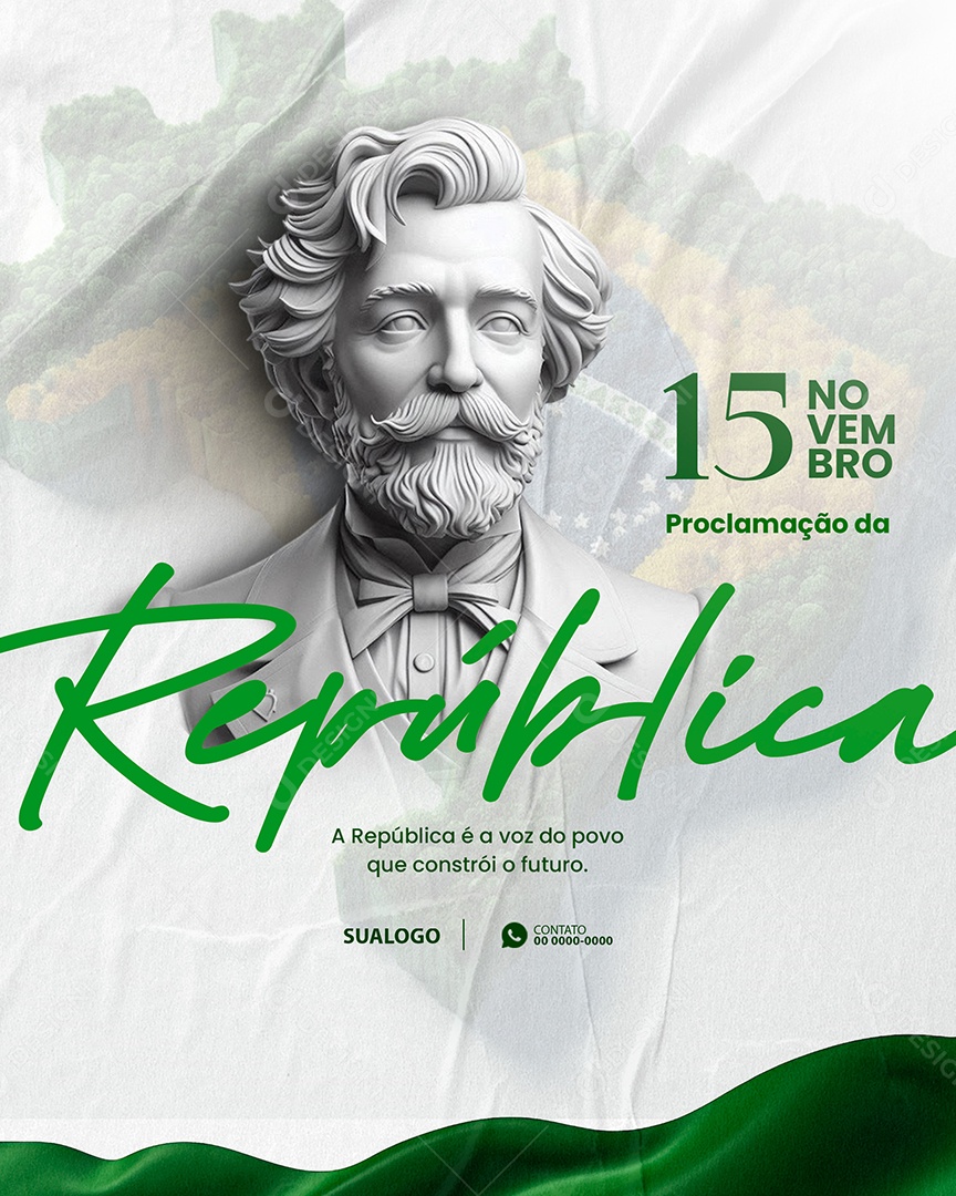 Dia da Proclamação Da República 15 De Novembro Social Media PSD Editável