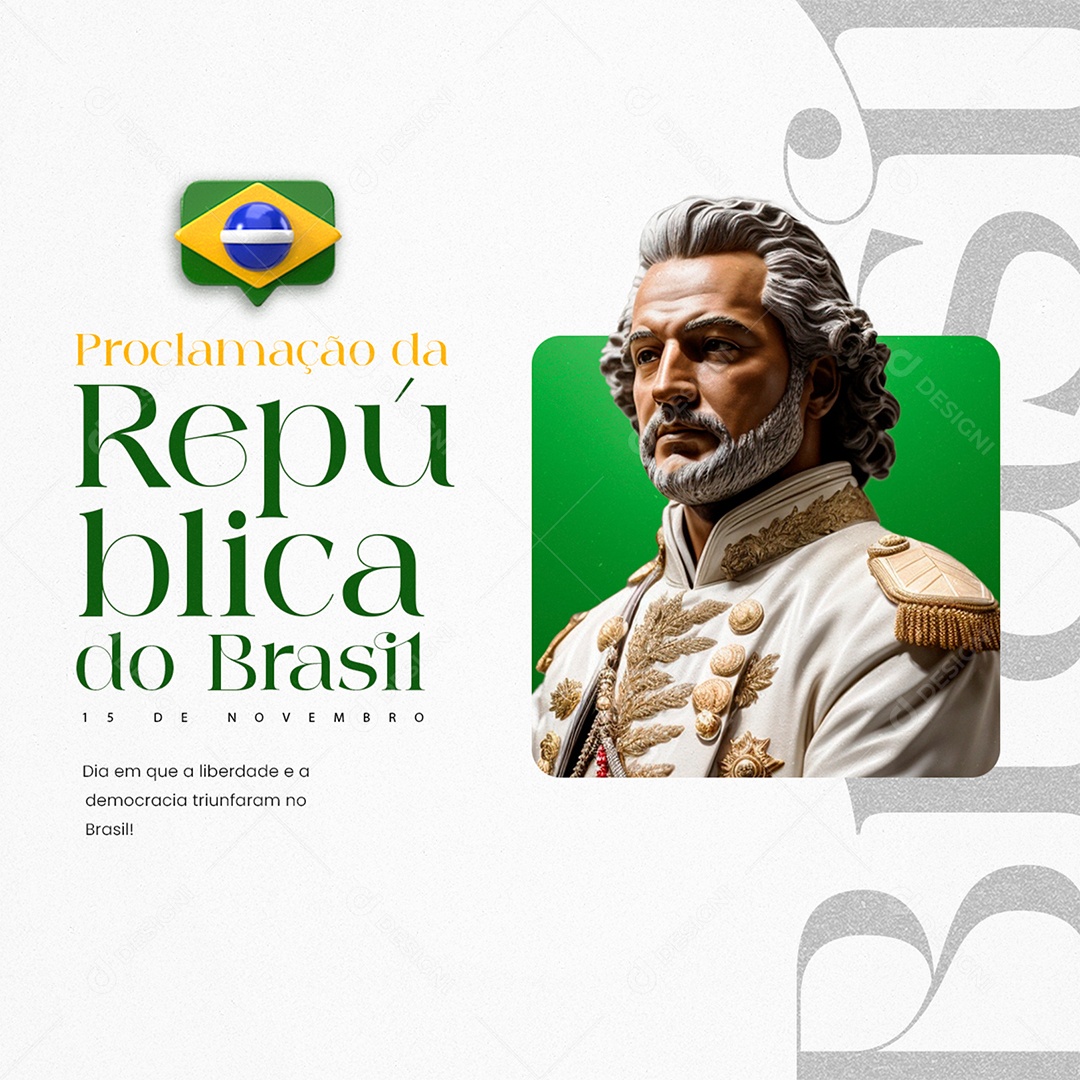 Dia da Proclamação Da República 15 De Novembro Social Media PSD Editável