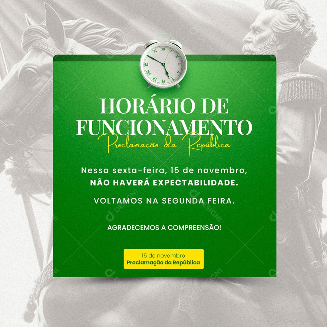 Dia da Proclamação Da República 15 De Novembro Social Media PSD Editável