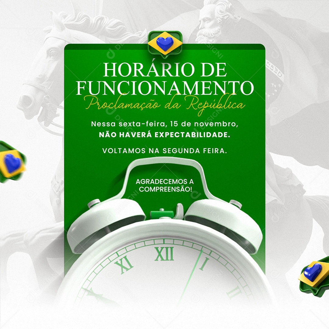 Dia da Proclamação Da República 15 De Novembro Social Media PSD Editável