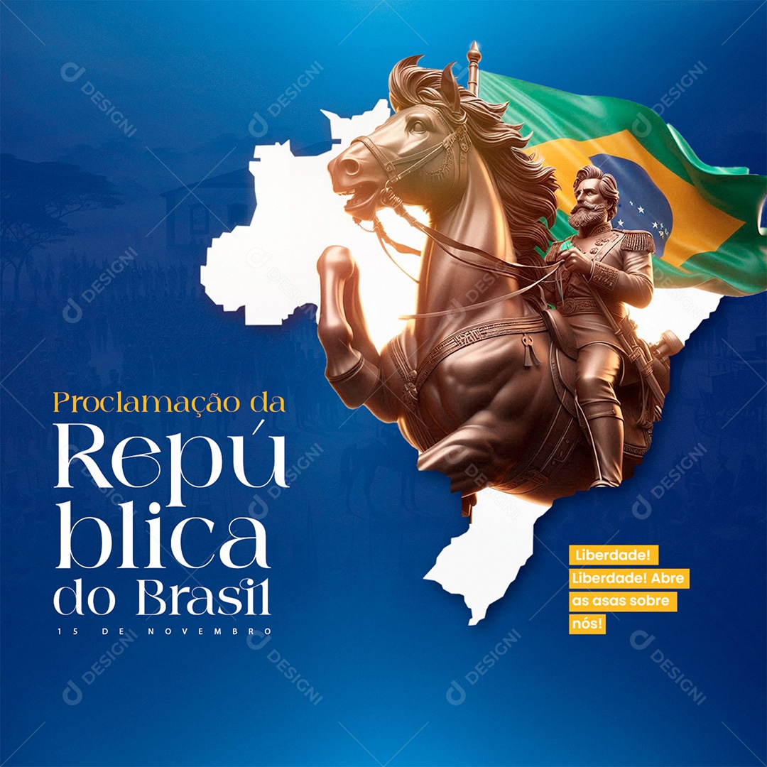 Dia da Proclamação Da República 15 De Novembro Social Media PSD Editável