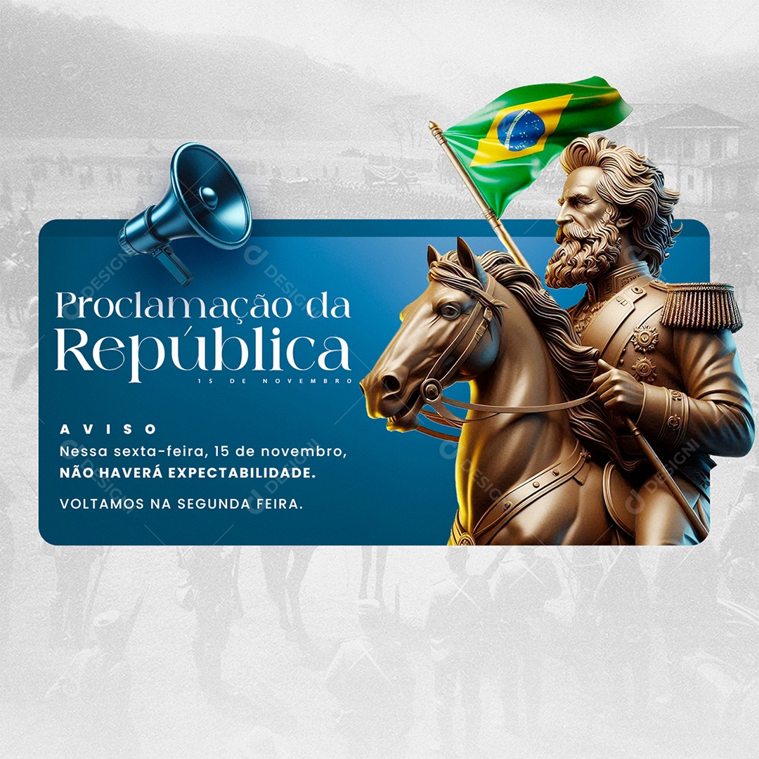 Dia da Proclamação Da República 15 De Novembro Social Media PSD Editável