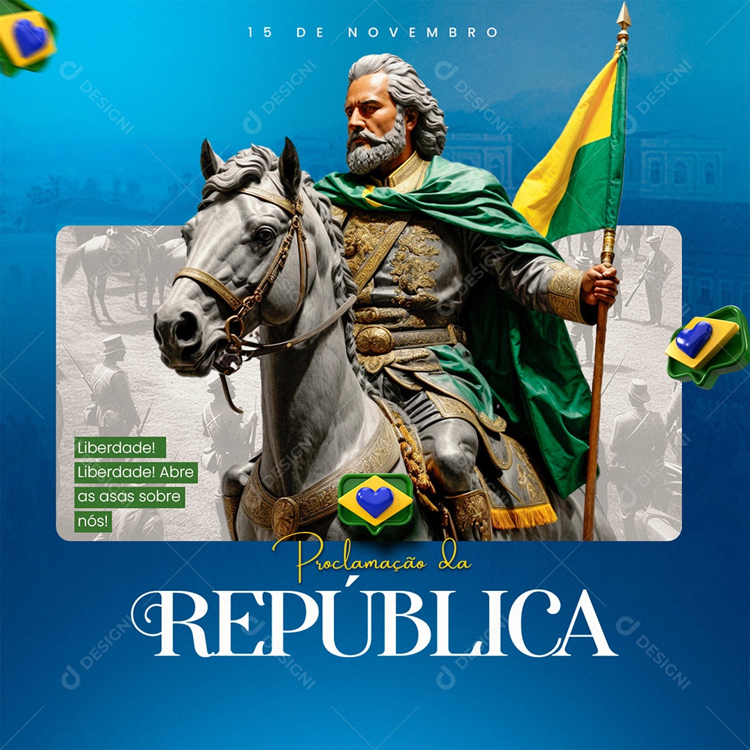 Dia da Proclamação Da República 15 De Novembro Social Media PSD Editável