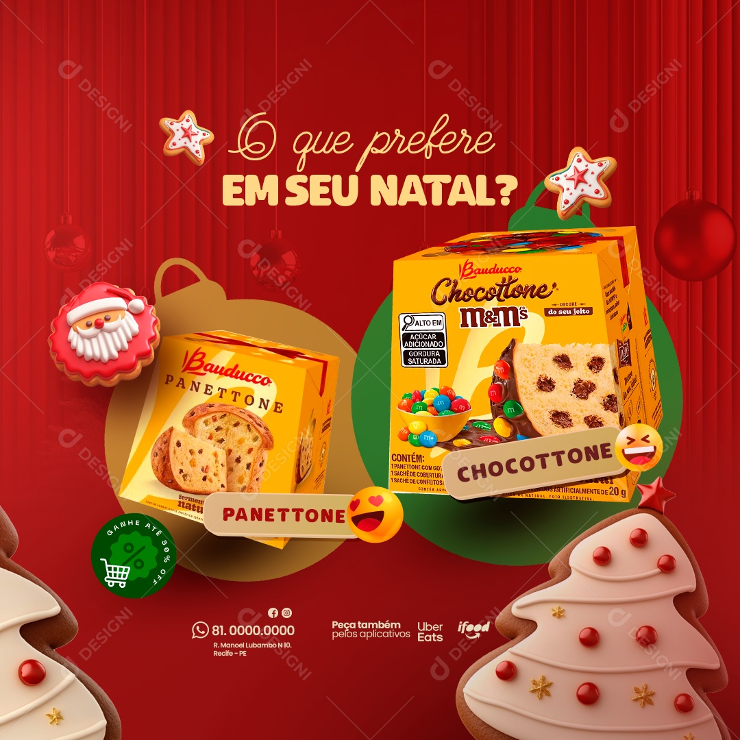 O Que Prefere Em Seu Natal Social Media PSD Editável