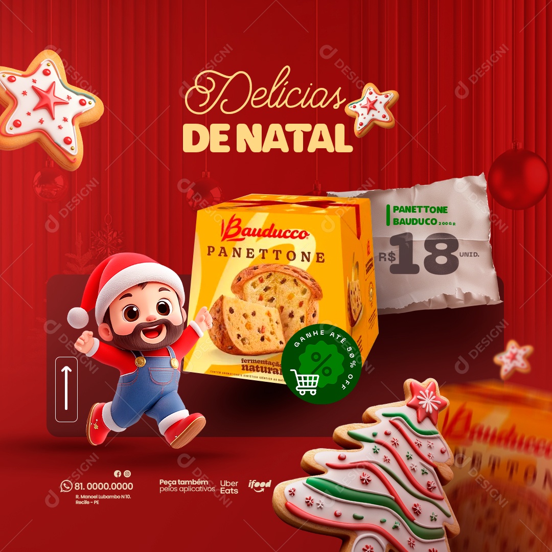 Social Media PSD Christmas Delicias Editable