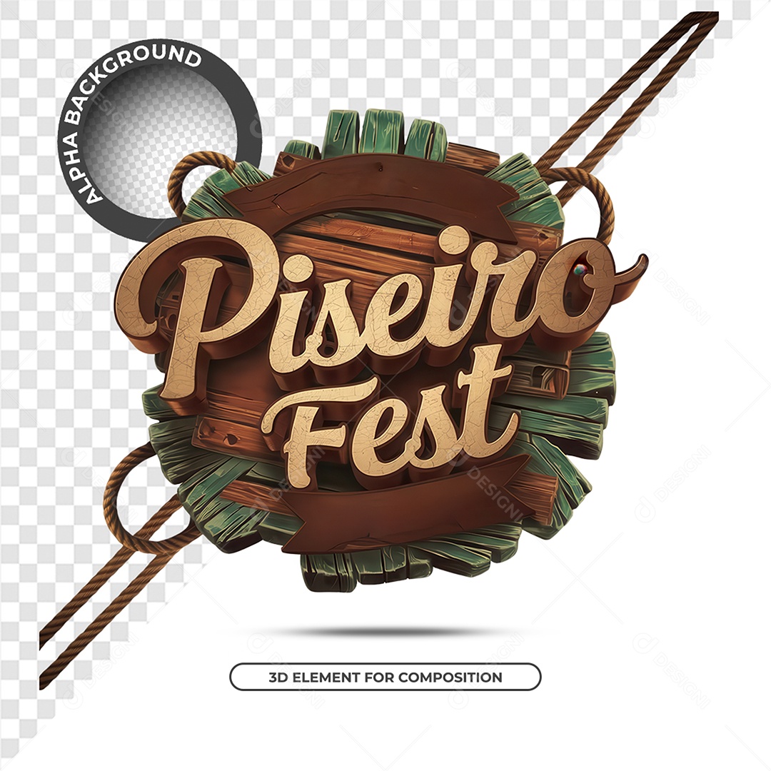 Piseiro Fest Selo 3D Para Composição PSD