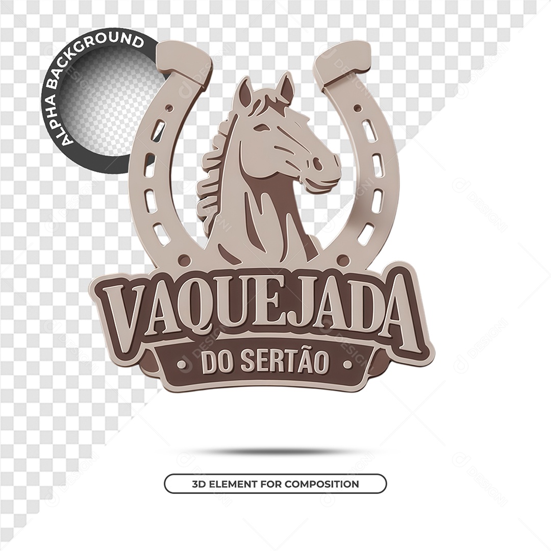 Vaquejada Selo 3D Para Composição PSD