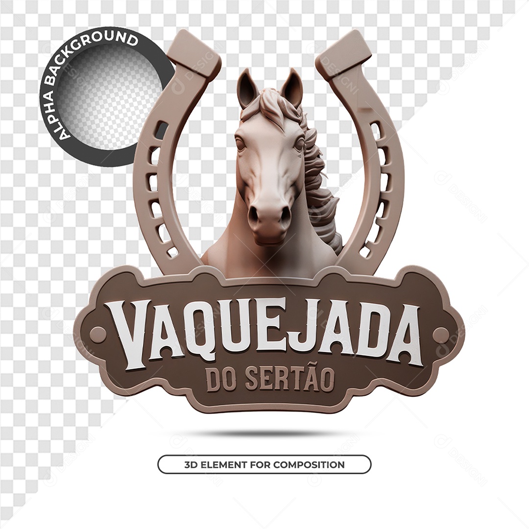 Vaquejada Selo 3D Para Composição PSD