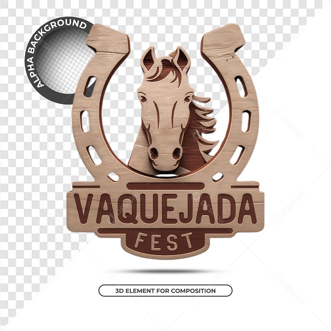 Vaquejada Selo 3D para Composição PSD