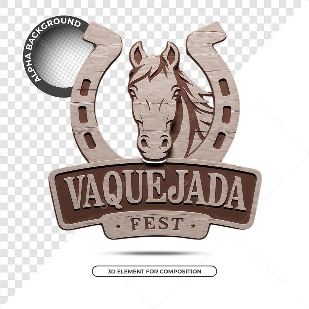 Vaquejada Selo 3D Para Composição PSD