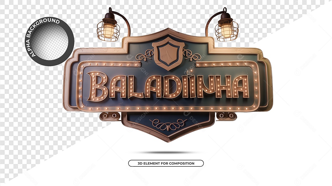 Baladinha Selo 3D Para Composição PSD