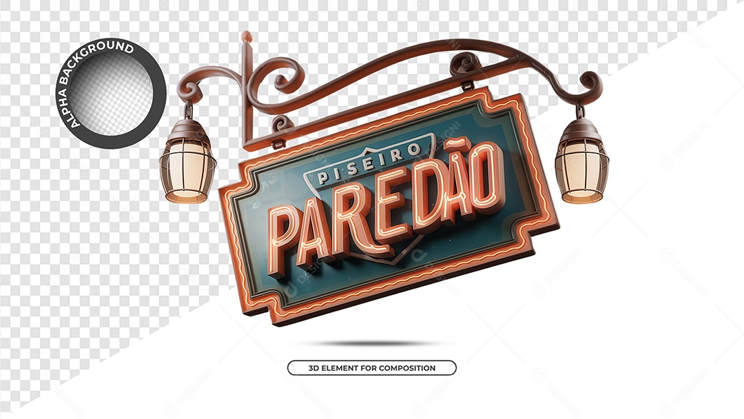 Paredão Selo 3D Para Composição PSD