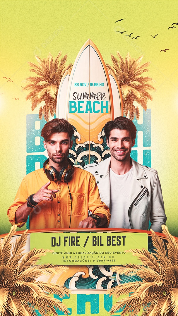 Story Flyer Summer Beach Social Media PSD Editável