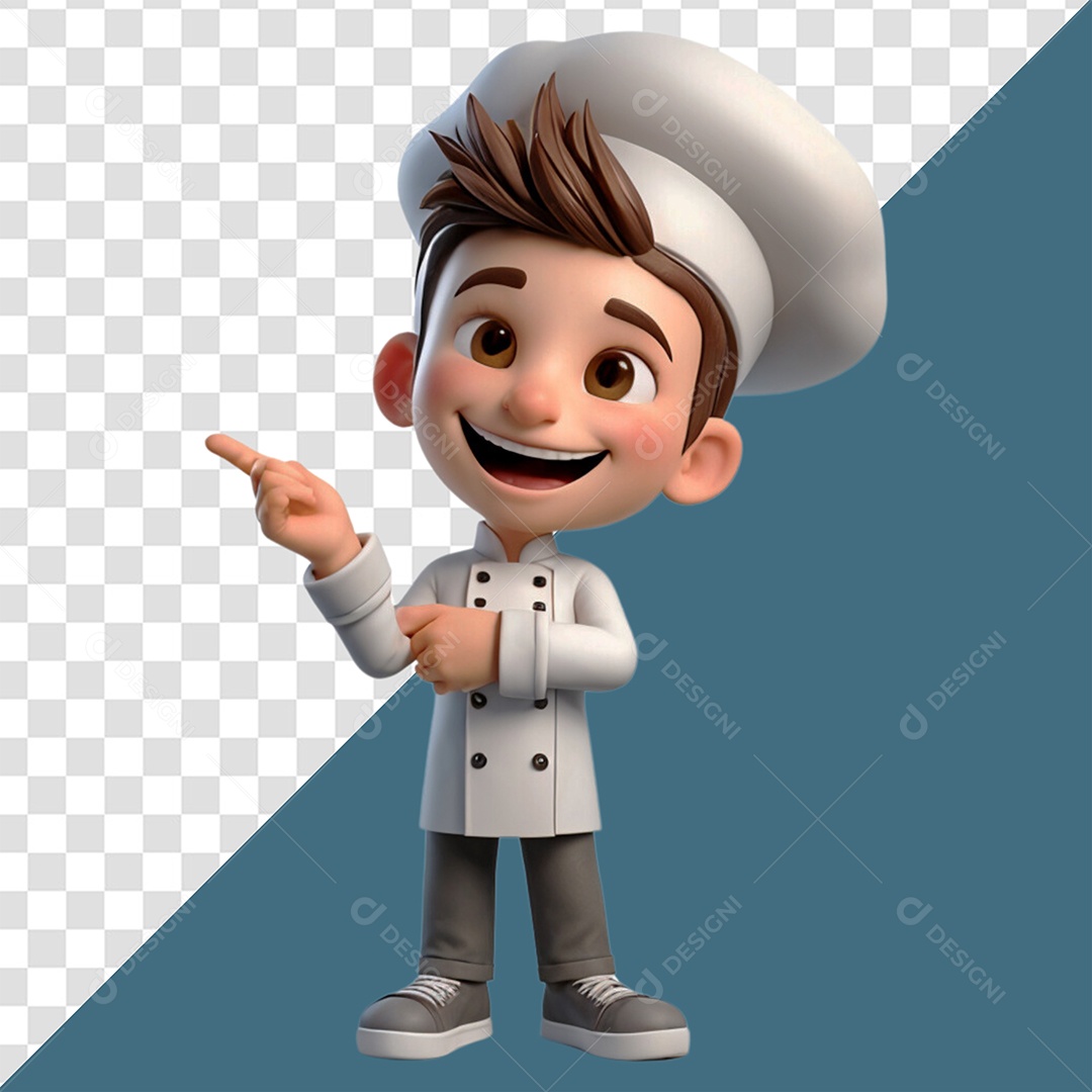 Personagem 3D Chef para Composição PSD