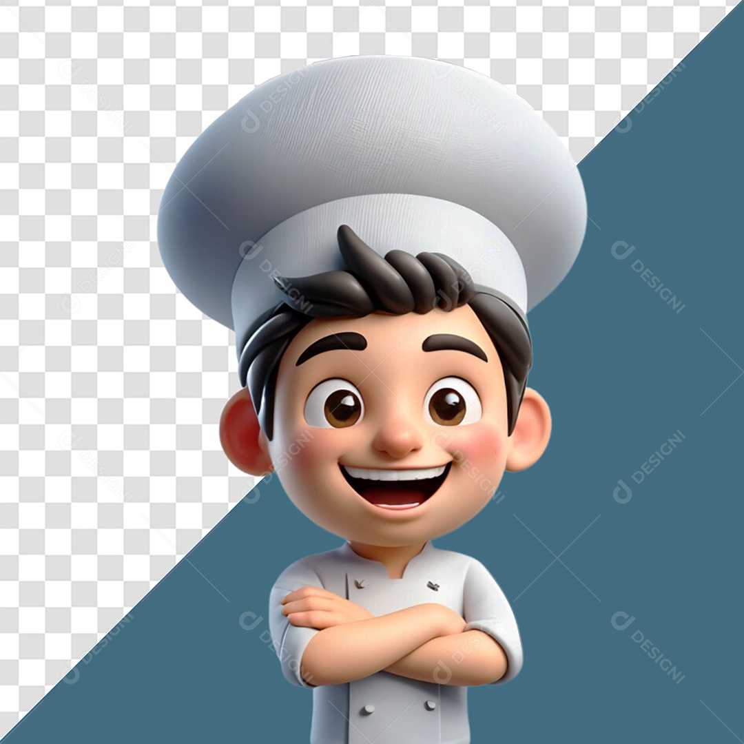 Personagem 3D Chef para Composição PSD