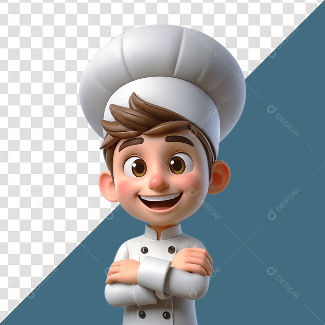 Personagem 3D Chef para Composição PSD