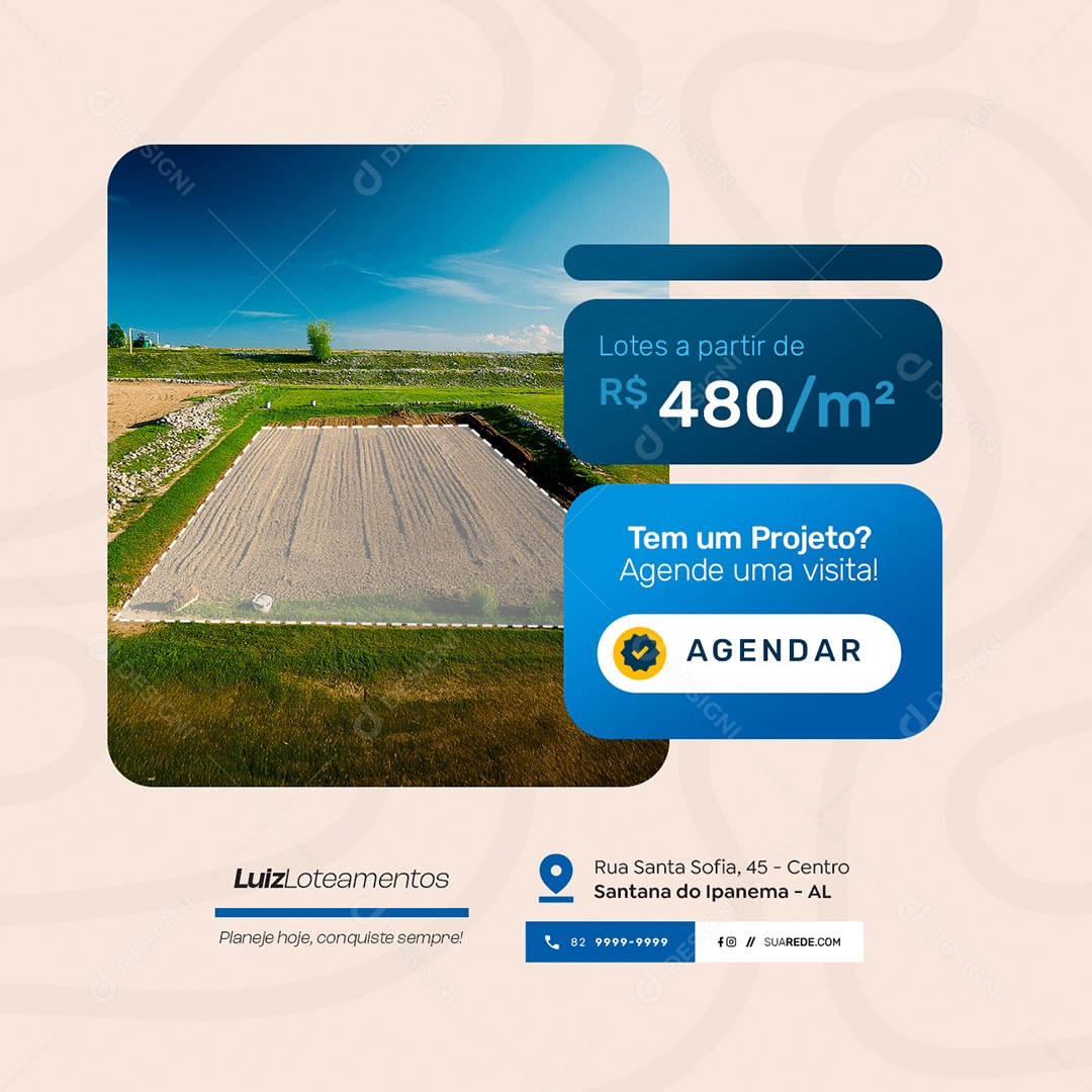 Loteamento Tem um Projeto Social Media PSD Editável