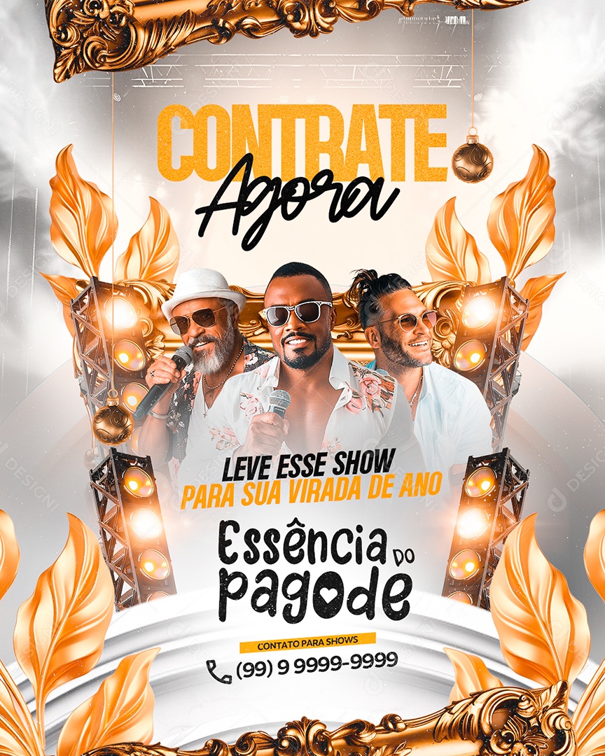 Flyer Contrate Agora Essência Do Pagode Social Medai PSD Editável