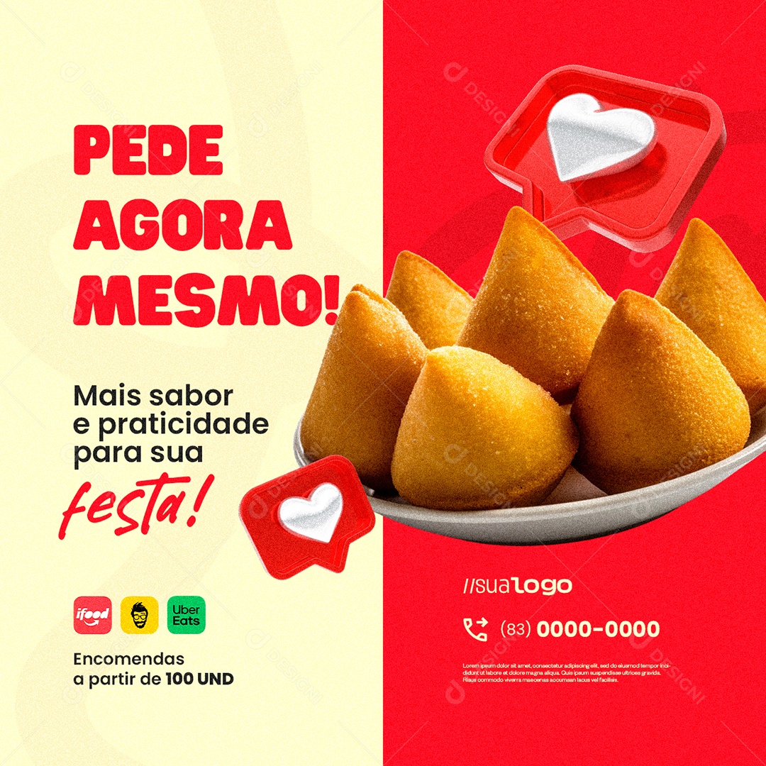 Salgateria Mais Sabor e Praticidade para Sua Festa Social Media PSD Editável