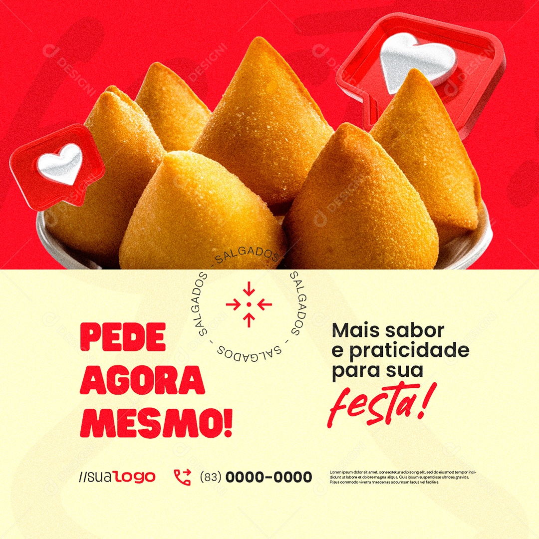 Salgateria Pede Agora Mesmo Social Media PSD Editável