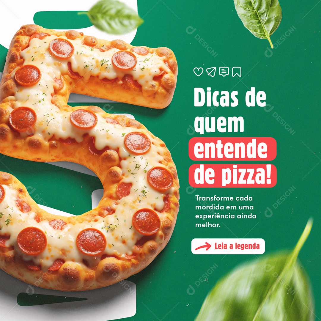 Pizzaria Dicas de Quem Entende de Pizza Social Media PSD Editável