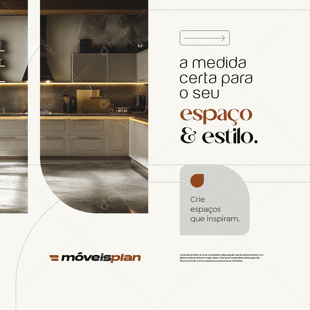 Móveis Planejados a Medida Certa para o Seu Espaço e Estilo Social Media PSD Editável