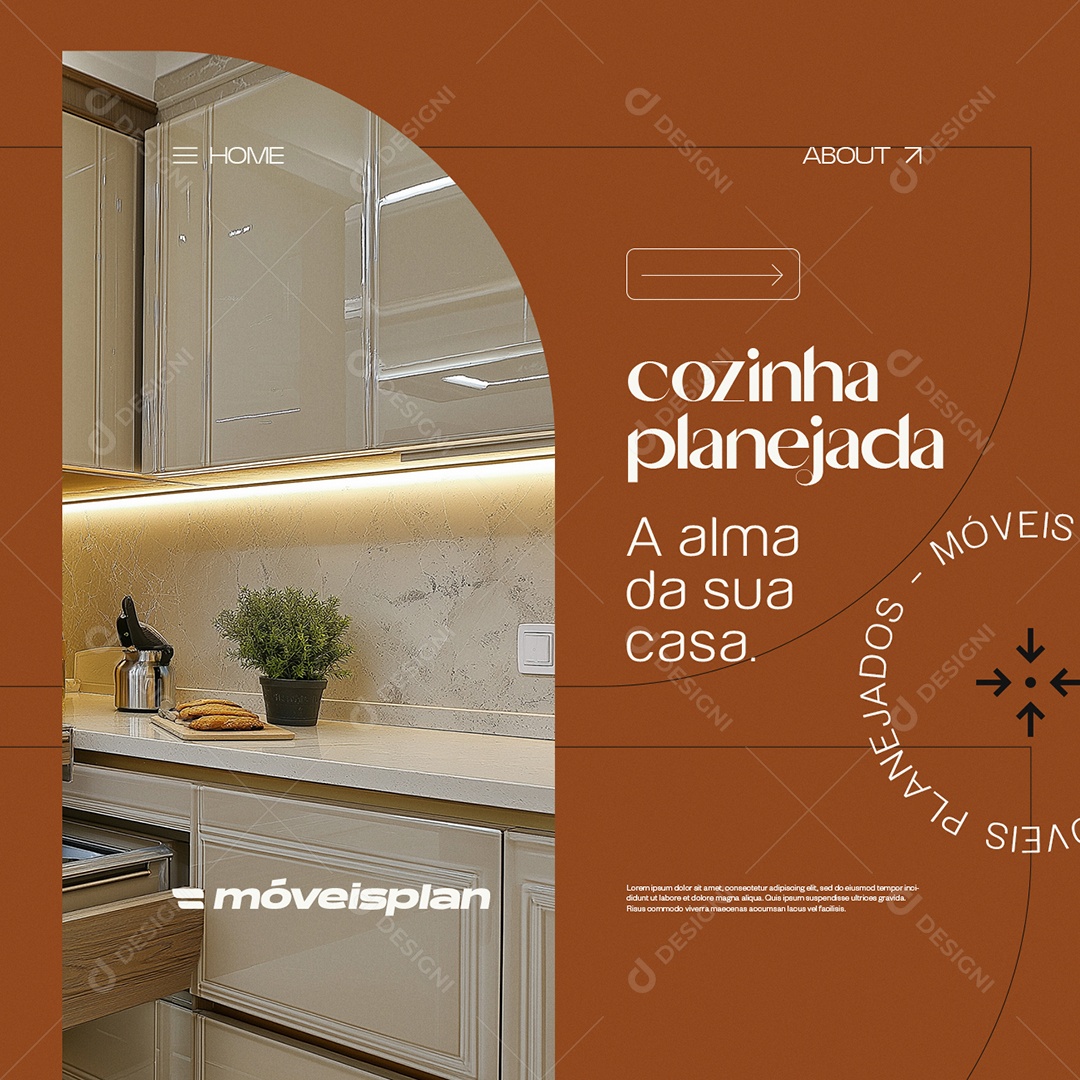 Móveis Planejados Cozinha Planejada a Alma da sua Casa Social Media PSD Editável