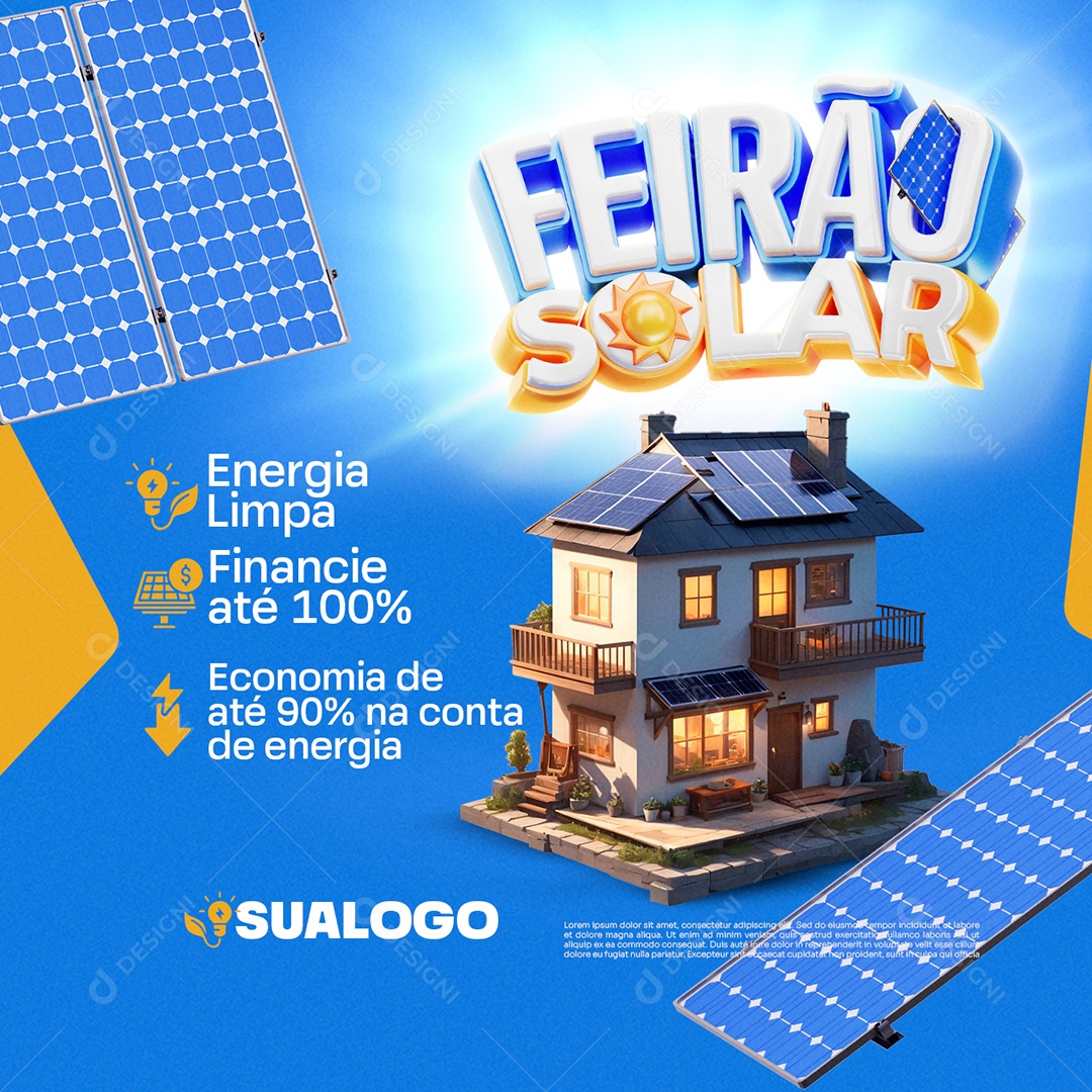 Energia Solar Feirão Solar Social Media PSD Editável