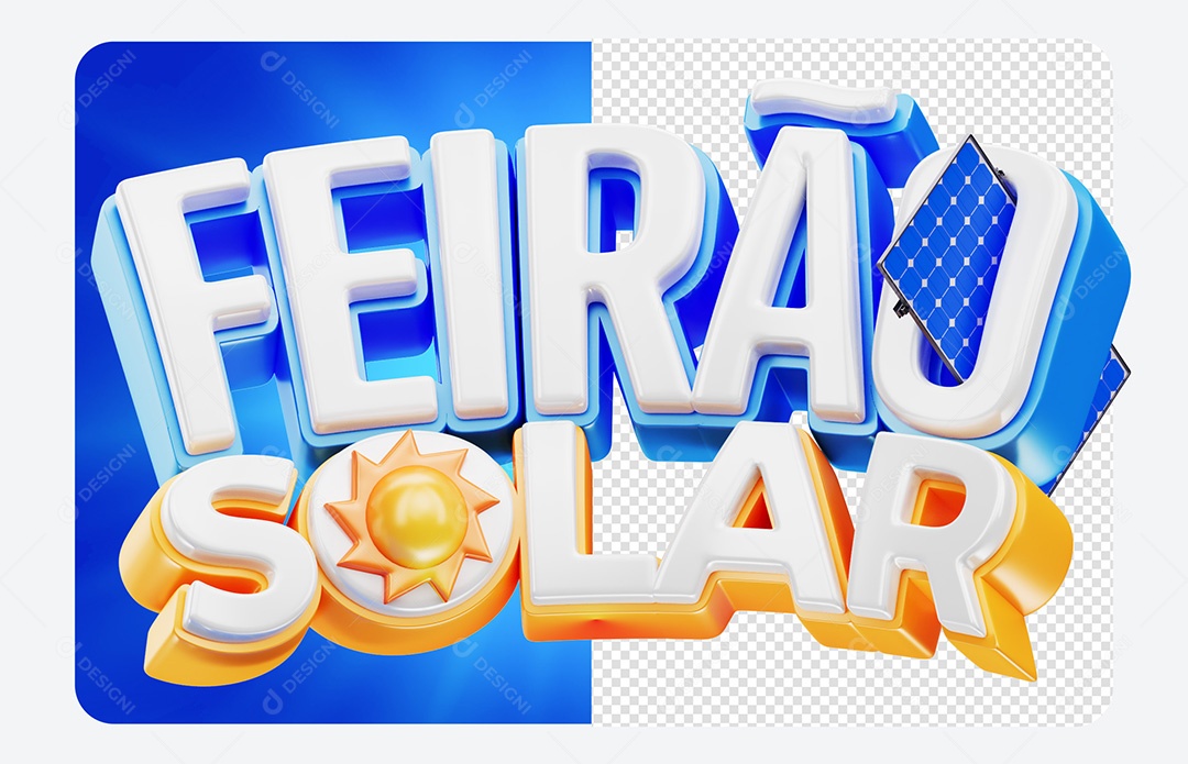 Selo 3D Feirão Solar para Composição PSD