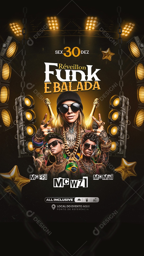 Flyer Réveillon Shows Social Media PSD Editável