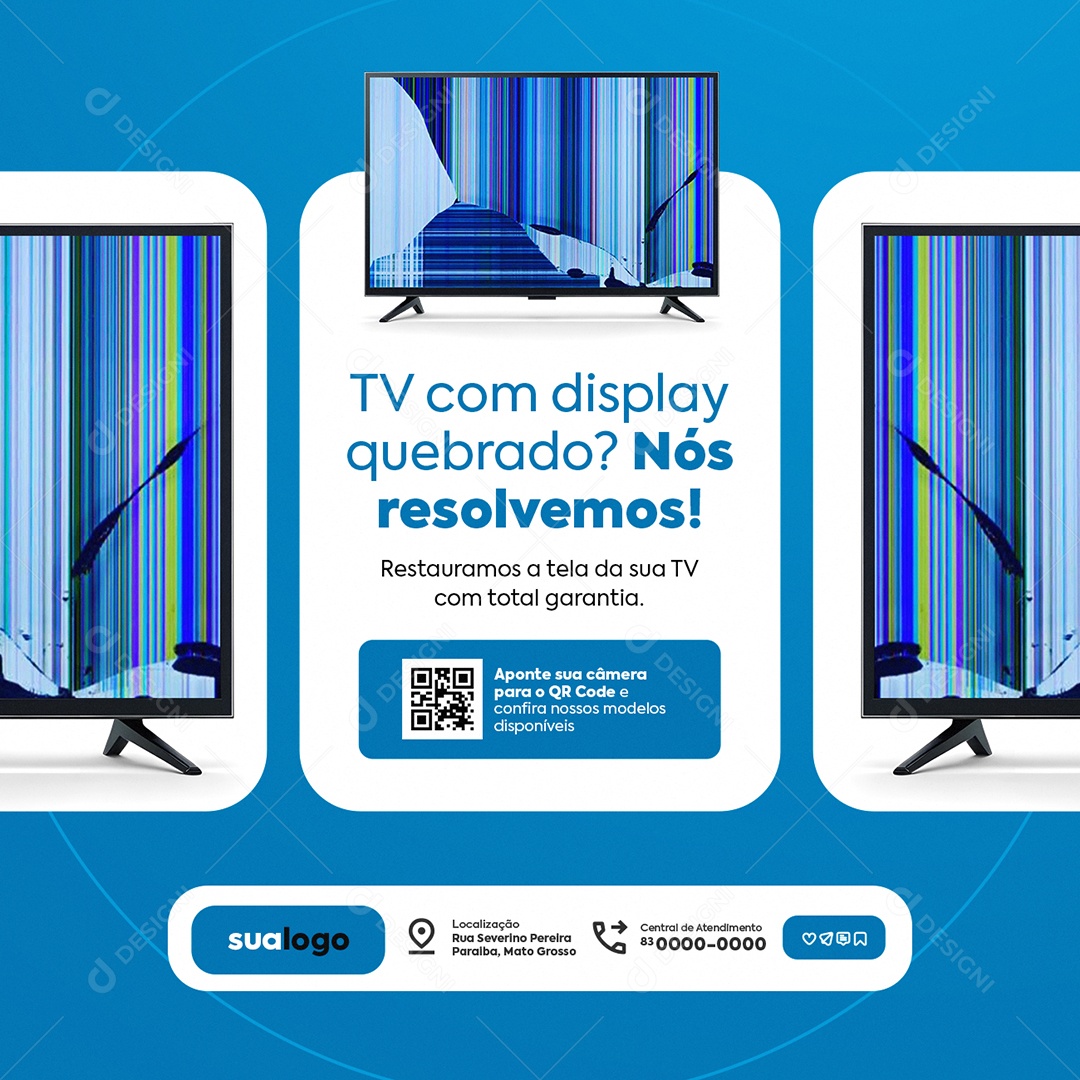 Manutenção De TV Restauramos a Tela da Sua TV Social Media PSD Editável