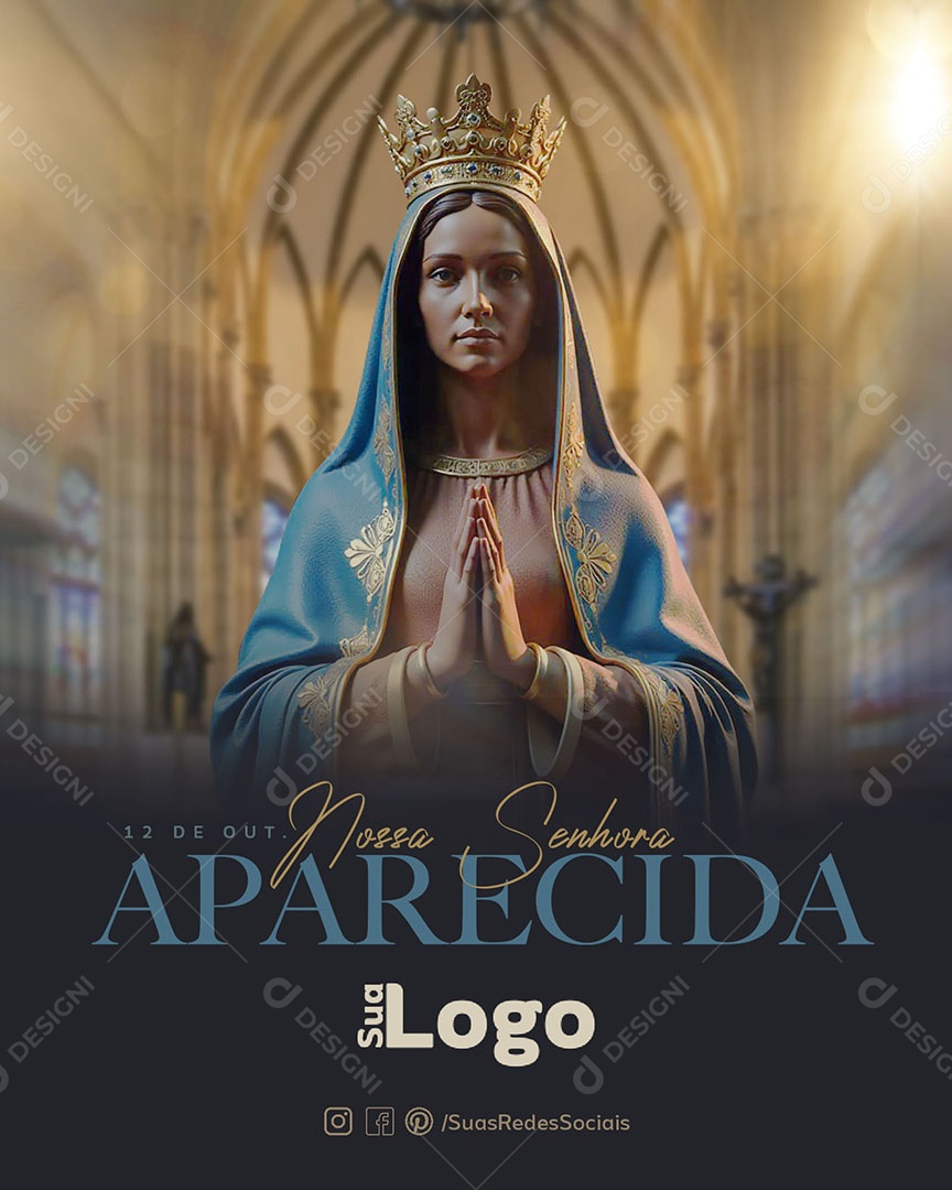 Dia de Nossa Senhora de Aparecida 12 de Outubro Social Media PSD Editável