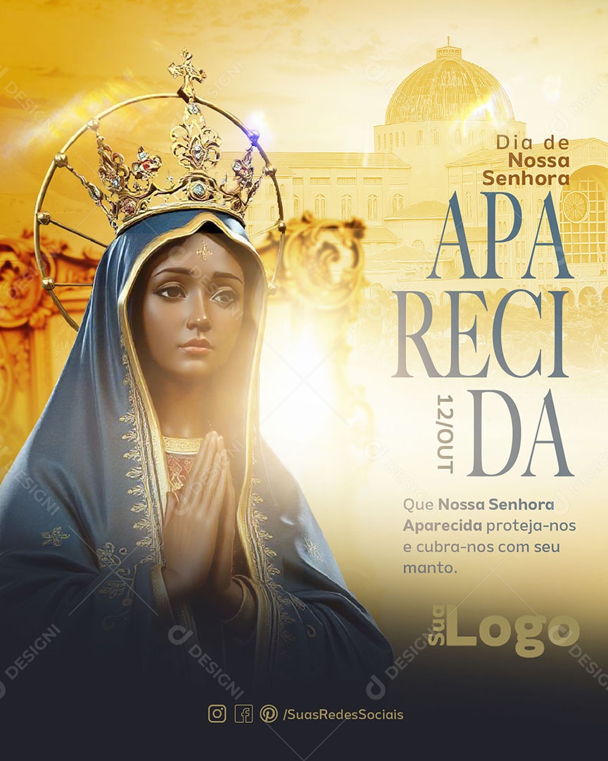 Social Media Dia de Nossa Senhora de Aparecida 12 de Outubro PSD Editável