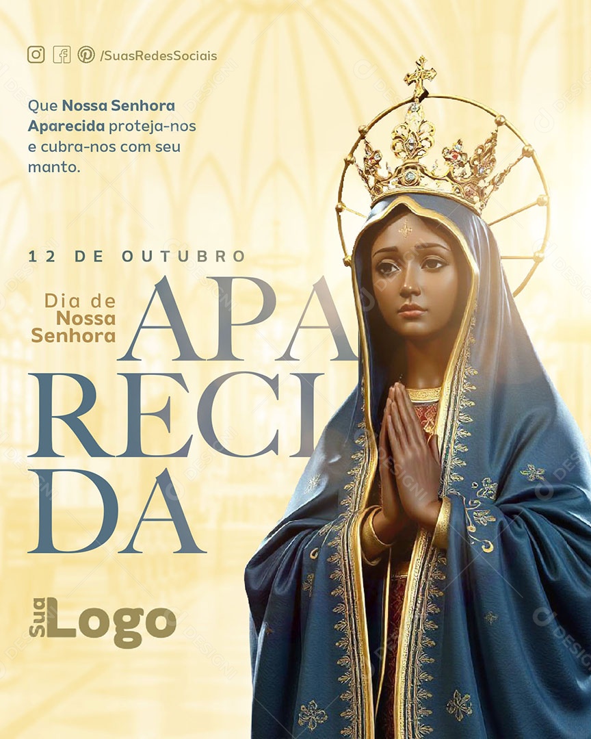 Dia de Nossa Senhora de Aparecida 12 de Outubro Social Media PSD Editável
